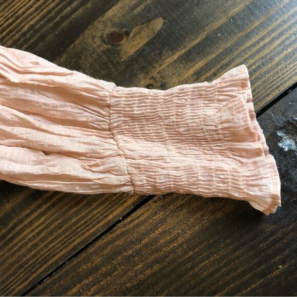 Zara Swiss Dot Tie Front Pink Blouse Women’s Small Cottagecore Sheer Romantic - Picture 6 of 15